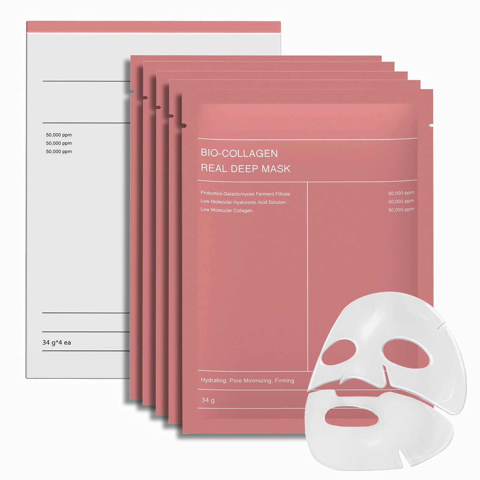 Bio Collagen Face Mask, Overnight Sheet Face Masks Skincare, Real Deep Hydrating Glass Skin Masks, Bio Collagen Night Treatments Mask, Reduce Wrinkles, Pore Minimizing