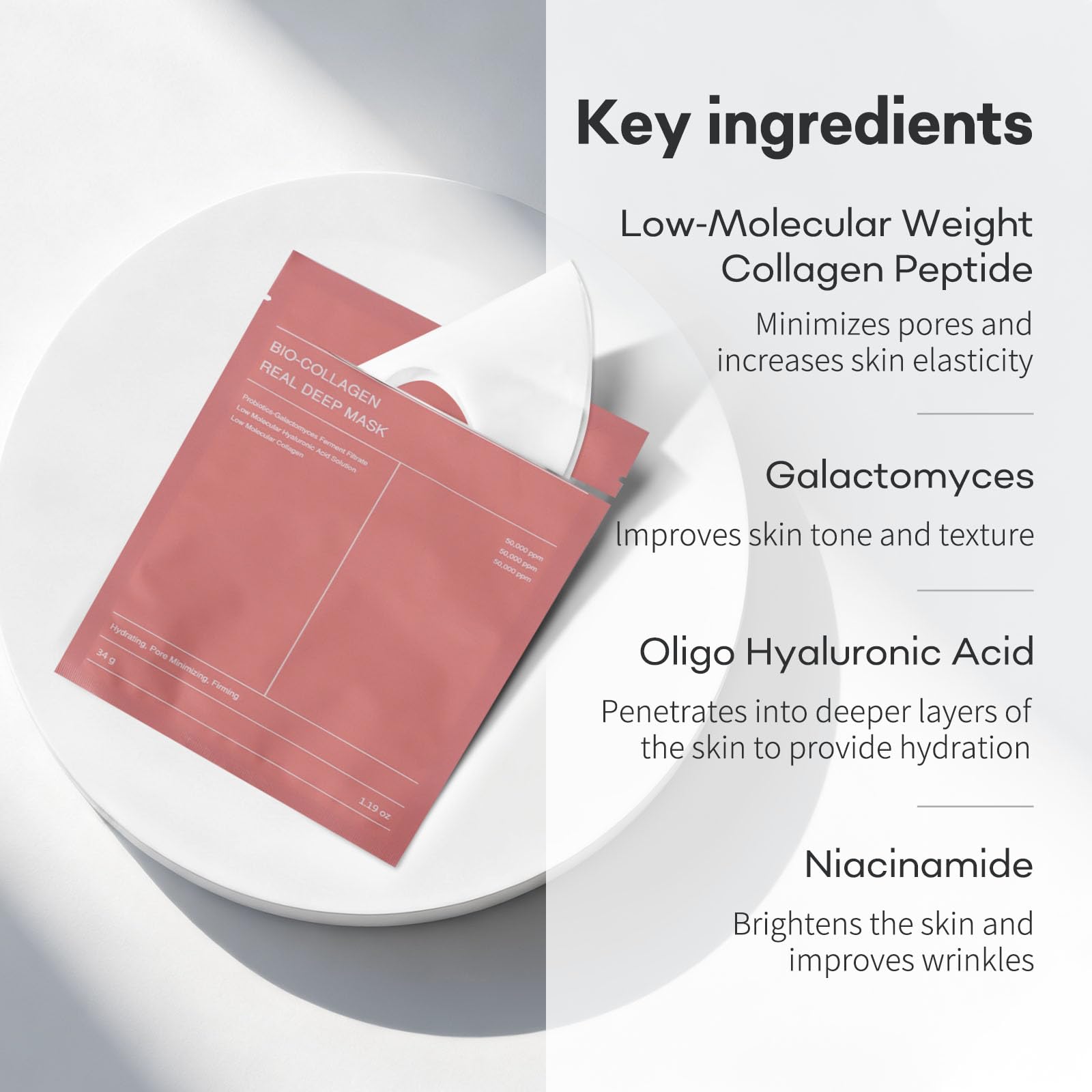 Bio Collagen Face Mask, Overnight Sheet Face Masks Skincare, Real Deep Hydrating Glass Skin Masks, Bio Collagen Night Treatments Mask, Reduce Wrinkles, Pore Minimizing