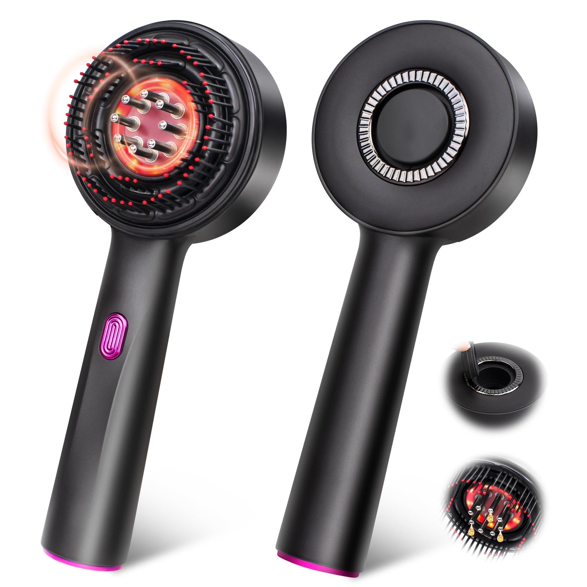 Scalp Massager, IPX7 Waterproof Oil Dispenser, Electric Brush for Growth