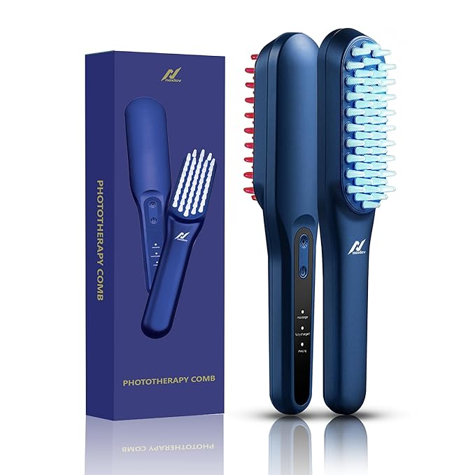 LED Phototherapy comb | Electric Scalp Massager | Red Light for Regrowth | Blue Light for Anti Dandruff | Hairfall Control | Rechargeable TypeC | Targeted Laser Treatment Machine