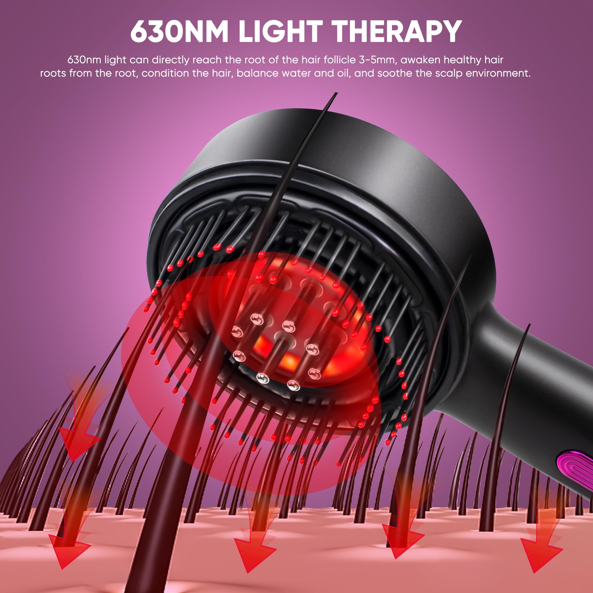 Scalp Massager, IPX7 Waterproof Oil Dispenser, Electric Brush for Growth
